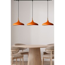 Üçlü Turuncu Ahşap Sarkıt Lamba, Yemek Odası, Oturma Odası, Mutfak ve Salon Için.