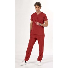 Uçak İş Giyim Yanık Turuncu U-Flex Likralı Cerrahi Takım (Erkek)