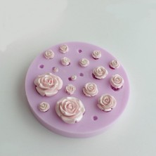 Beyaz Çoklu Güller Silikon Kalıbı, Dekoratif ve Dayanıklı Tasarım