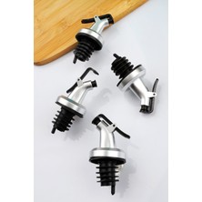 4'lü Gri Sızdırmaz Yağ Şişe Ucu Kilitli Tıpa Seti