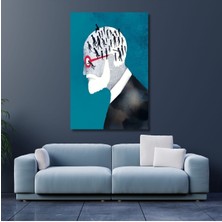 Renkli Dikey Kanvas Psikoloji Temalı Sanat Tablosu
