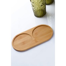 Bambu Doğal 2 Bölmeli Yağdanlık Altlığı 23X12 cm Beyaz