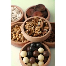 2'li Yuvarlak Ahşap Bambu Çerez Tabağı Seti Bej Renk