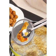 Paslanmaz Metal Çok Amaçlı Süzgeçli Haşlama ve Kızartma Maşası