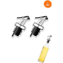 Paslanmaz Uçlu Şişe Ucu Tıpası 2'li Damlama Engelleyen Yağ ve Sirke Dökücü