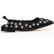 Bueno Shoes Siyah Deri Kadın Düz Babet 30WA24223 30WA24223