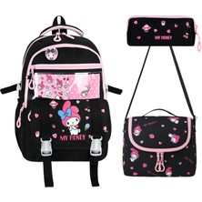 Ultra Lüks Kawaii Kore Tarzı Kız Çocuk Ortopedik İlkokul Sırt Çantası Folyolu Beslenme ve Kalemlik