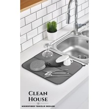 Pratik Mutfak Kurutma Bezi, Hafif ve Şık Tezgah Üstü Örtüsü, Gri Renk