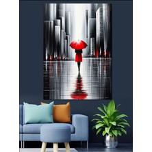 Renkli Şemsiye Temalı Dekoratif Kanvas ve Ahşap Tablo, Şık Ev Dekorasyonu Için Ideal