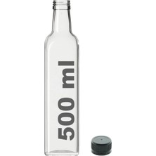 Şeffaf Kare Cam Şişe 500 Ml, Sızdırmaz Kapaklı, Çok Amaçlı, Dayanıklı