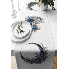 Hayal Desenli Süet Dokuma Runner, 140X40 Cm, Şık ve Modern Dekorasyon Için Ideal