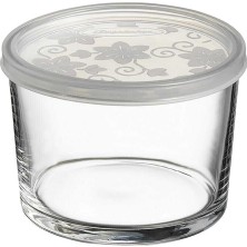 Kapaklı Cam Saklama Kabı, Kahvaltılık, 220CC, Beyaz, Şık ve Kullanışlı