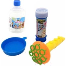 Üflemeli Köpük ve Baloncuk Sıvısı Seti, 2'li, Eğlenceli ve Renkli Set