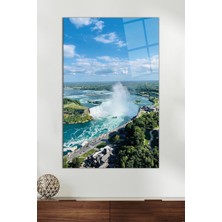 Kanada Niagara Şelalesi Dikey Cam Tablo, Modern Ev Dekoru, Hediyelik Duvar Dekorasyonu, Kırılmaz Cam