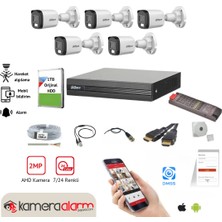 Dahua 5 Kameralı Gece Gündüz Renkli Görüşlü AHD Güvenlik Kamerası