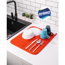 Kırmızı Mikrofiber Bulaşık Altlığı 36X45 Cm, Kurulama ve Tezgah Üstü Mat