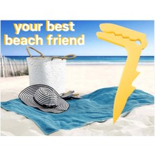 Beyaz Plaj Kumsal Havlu Tutucu, Şık ve Kullanışlı Tasarım