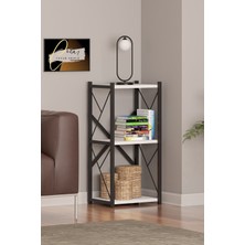 3 Raflı Çok Amaçlı Metal Kitaplık ve Dosya Rafı, Beyaz, Çok Renkli Seçenekler