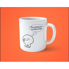 Şaka Dolu Espirili Baskılı Beyaz Kupa Bardak, Gününü Neşelendiren Tasarım