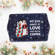 Lacivert Penguenli Mini Metal Tepsi, Canlı Renklerle Şık ve Kullanışlı Tasarım