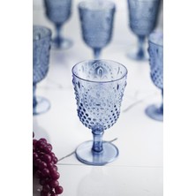 Akrilik Lacivert Tekli Kadeh & Su Meşrubat Kahve Yanı Bardağı 450 ml ( Cam Değildir )