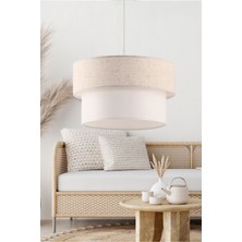 Haki Keten Kumaş, 2 Katlı Pasta Avize, Yatak Odası ve Çocuk Odası Dekoru