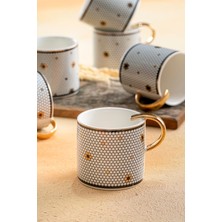 Beyaz Bal Peteği Desenli Seramik Kupa, Şık ve Kullanışlı Tasarım