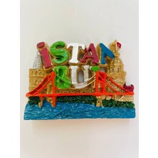 Renkli Türkiye ve Istanbul Temalı Magnet, Galata Kulesi, Kız Kulesi ve Boğaz Köprüsü