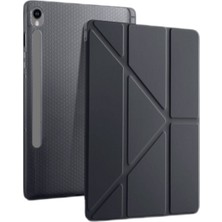 Samsung Galaxy Tab S10 Fe+ Plus 13.1'' Uyumlu Kılıf Kalem Bölmeli Uyku Modlu Arkası Silikon Kapak