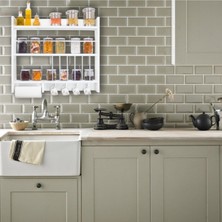 Beyaz Ahşap Duvara Monte Terek Rafı, Şık ve Kullanışlı Baharatlık Dolabı