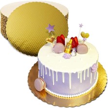 Altın Renkli 10 Adet 28 cm Karton Pasta Sunum Altlığı, Şık ve Dayanıklı Kullanım Için Ideal