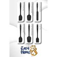 Gri Renkli 6'lı Isıya Dayanıklı Silikon Spatula ve Kaşık Seti