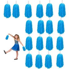 10 Çift( 20 Adet )Mat Bebek Mavisi Renkte 23 Nisan Gösteri Ponponu