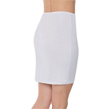 Kadın Düz Ipeksi Dokulu Mikrofiber Mini Jupon Q1001