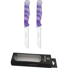 Mor Mermer 2'li Meyve ve Sebze Bıçağı Seti