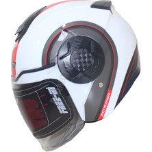 Freem FR-665 Circle White Yarım Camlı Kask – Beyaz Güneş Vizörlü,