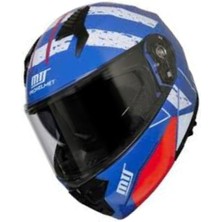 Mts Prohelmet M-966-SY76 Çene Açılır Kask – Mavi, Güneş Vizörlü,