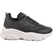 Siyah Beyaz Bağcıklı Kadın Sneaker DRK171 G