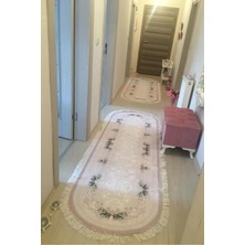 Monnhein Yolluk Halı – Kaymaz Tabanlı, Yıkanabilir, Yumuşak Dokulu, Şık ve Dayanıklı Tasarım (Oval Lalezar Pembe Yolluk)
