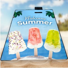 Renkli Çocuk Plaj Malzemeleri, Mat ve Minder, Kum Tutmayan 150-200 cm