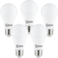 Zmr 103/B.65 5'li Paket LED Ampul 10W 3000K Günışığı E27 Duylu Enerji Tasarruflu Uzun Ömürlü