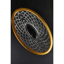 Altın Renkli Oval Cam Gondol Şekerlik ve Sunumluk, Şık ve Zarif Tasarım, 14,5 cm