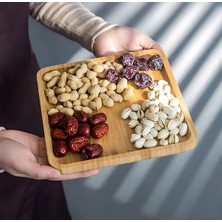 Kare Doğal Bambu Servis Tabağı ve Sunum Seti, Şık ve Kullanışlı.