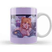 Sailor Moon Temalı Porselen Kupa Bardak, Şık ve Renkli Tasarım