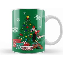 Sevimli Popeye Temalı Porselen Kupa Bardak, Noel Süsü Tasarımı