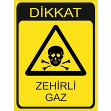 Zehirli Gaz  25  Adet Sticker Uyarı Etiket 13 cm x 17 cm