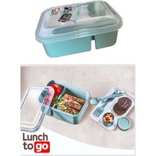 Bölmeli Beslenme Kabı, 920ML, Sosluk, Plastik, 14,5X20X7,4CM, Yeşil