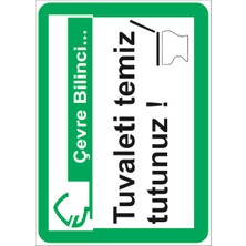 Tuvaleti Temiz TUTUNUZ25 Adet Sticker Uyarı Etiketi 8 cm x 10 cm