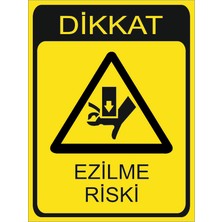 Ezilme Riski 10 Adet Sticker Uyarı Etiketi 8 cm x 10 cm