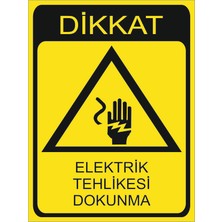 Elektrik Tehlikesi Dokunma  50 Adet Sticker Uyarı Etiketi 8 cm x 10 cm